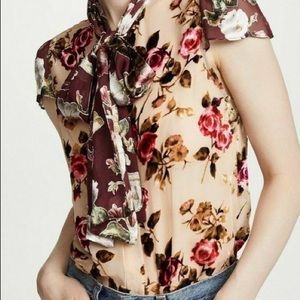 Alice + Olivia Jeannie Bow Collar Blouse